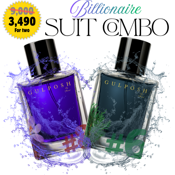 Gulposh Billionaire Suit Combo | Best Long-Lasting Perfume for Formal Wear in Pakistan | Intense Suede & Citrus Duo