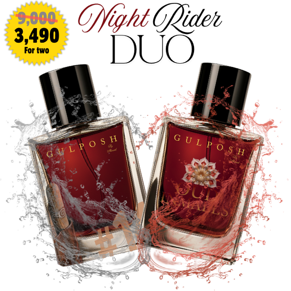 Gulposh Night Rider Duo | Best Long-Lasting Night Perfume for Men & Women Pakistan | Intense Oud & Tobacco Seduction Set